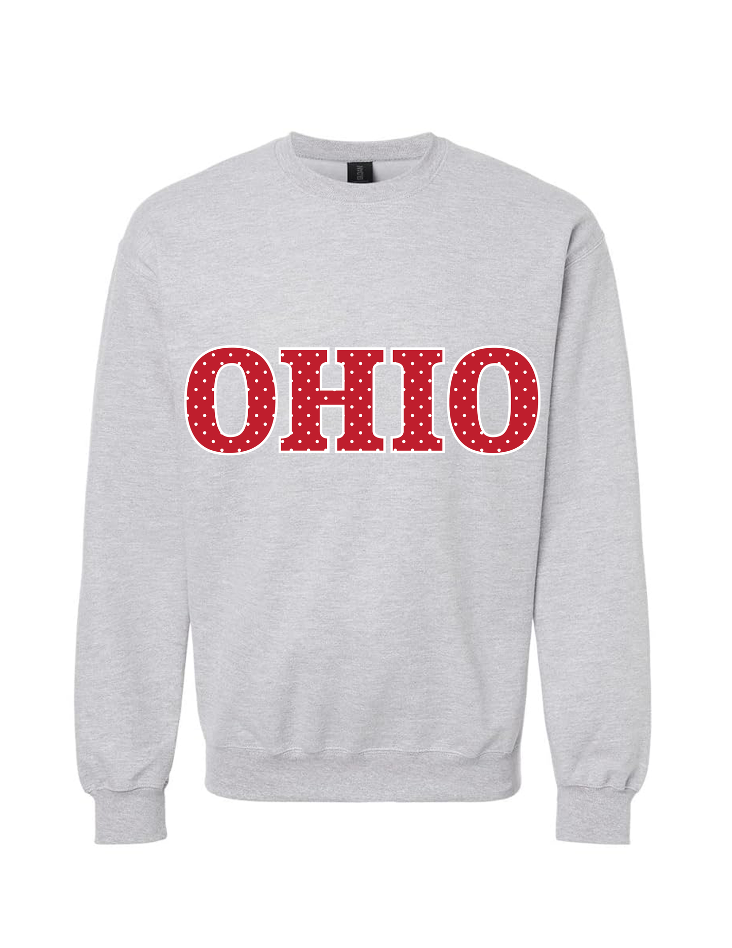 Polka Dot Varisty Crewneck - Red