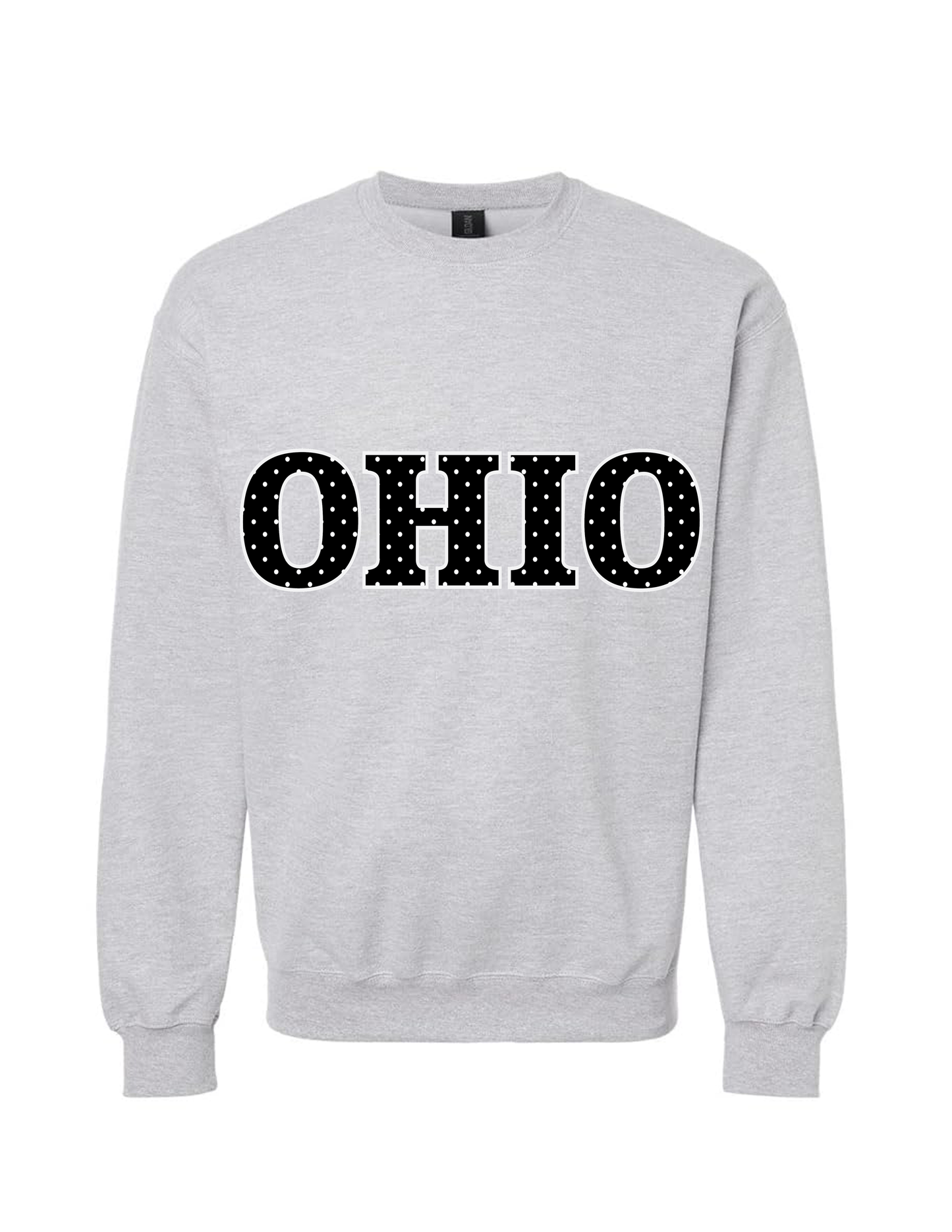 Polka Dot Varisty Crewneck - Black