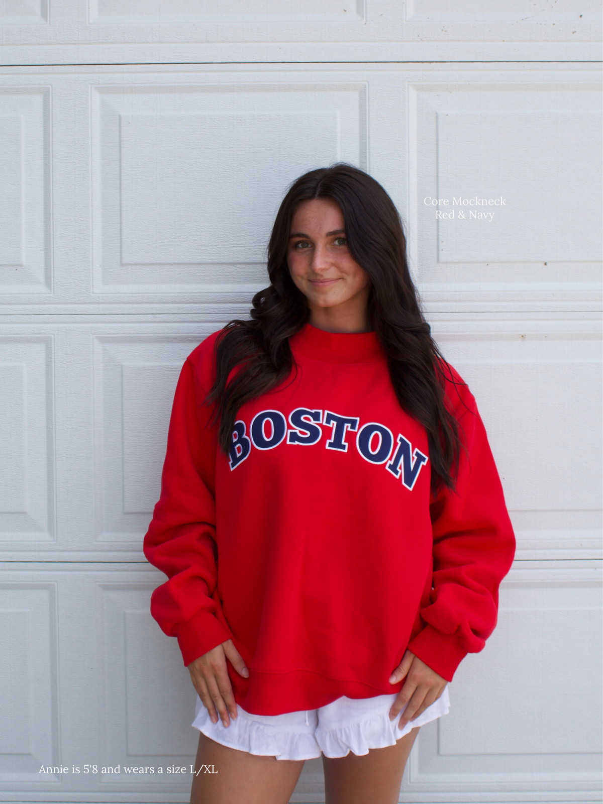 Boston Core Mockneck - Red & Navy