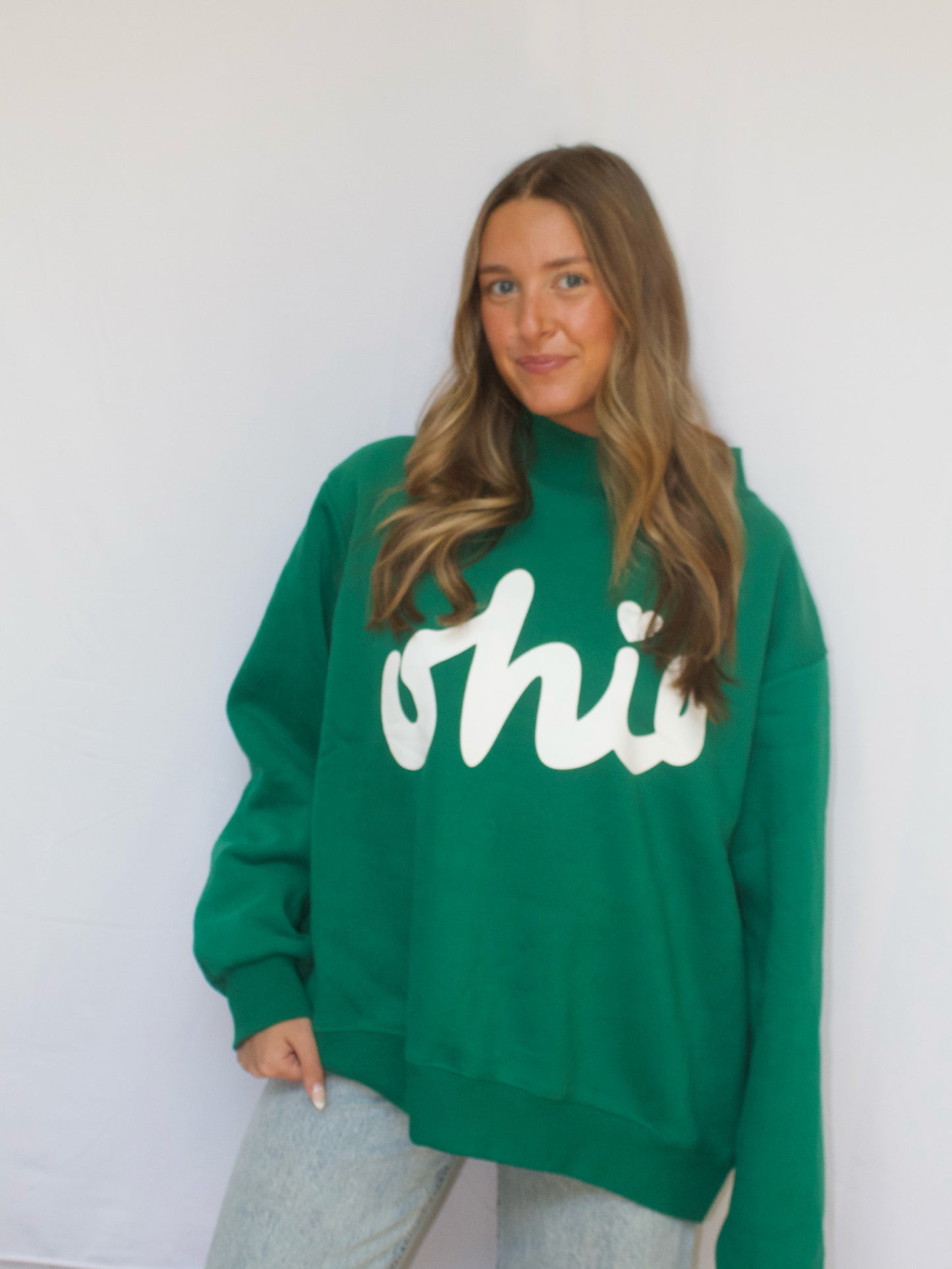 Signature Mockneck - Green & White