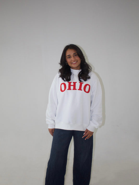 Core Mockneck - White & Red