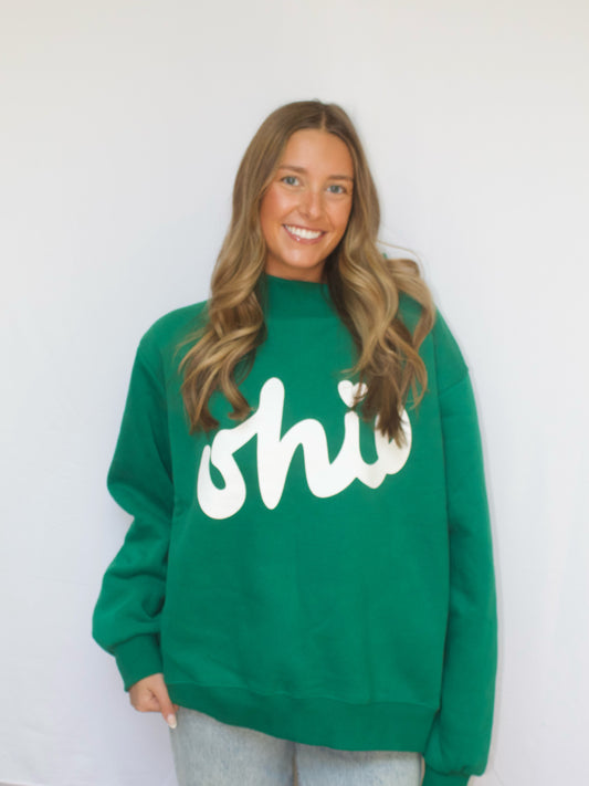 Signature Mockneck - Green & White