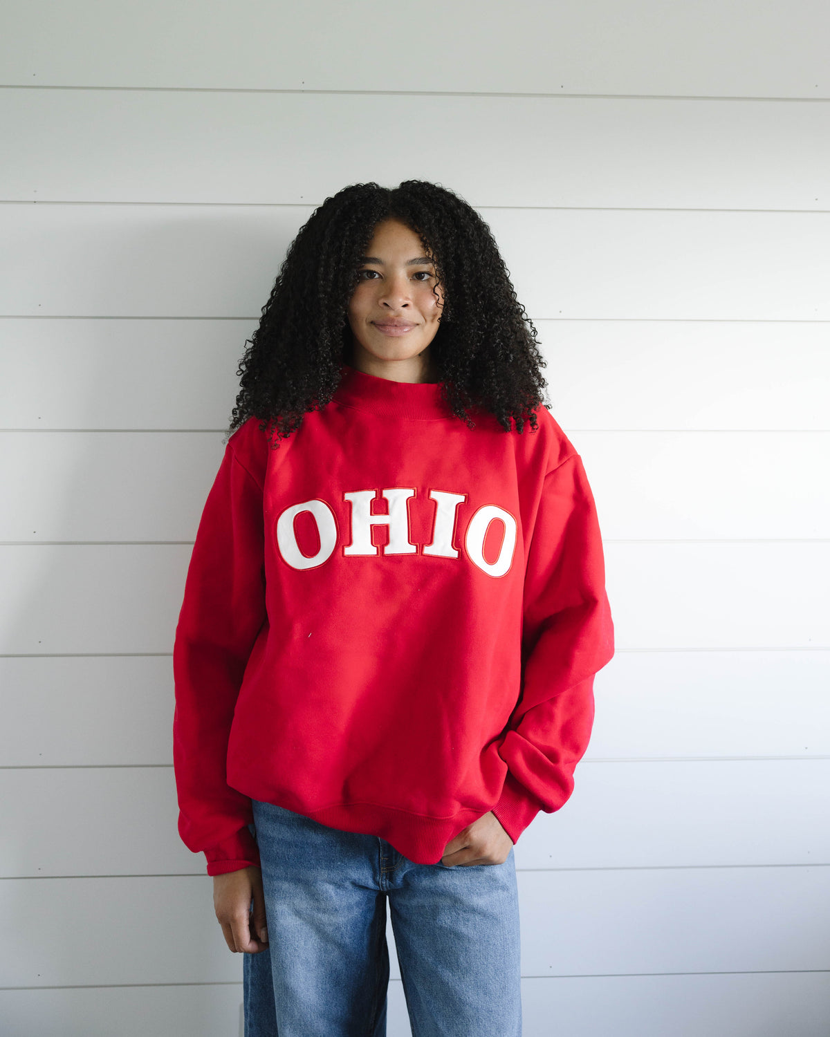 Core Mockneck - Cherry & White