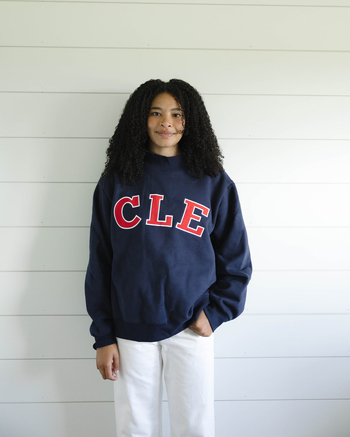 Core Mockneck - Navy & Red