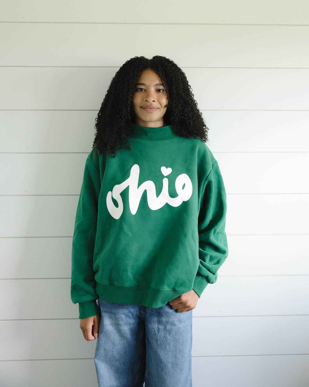 Signature Mockneck - Green & White