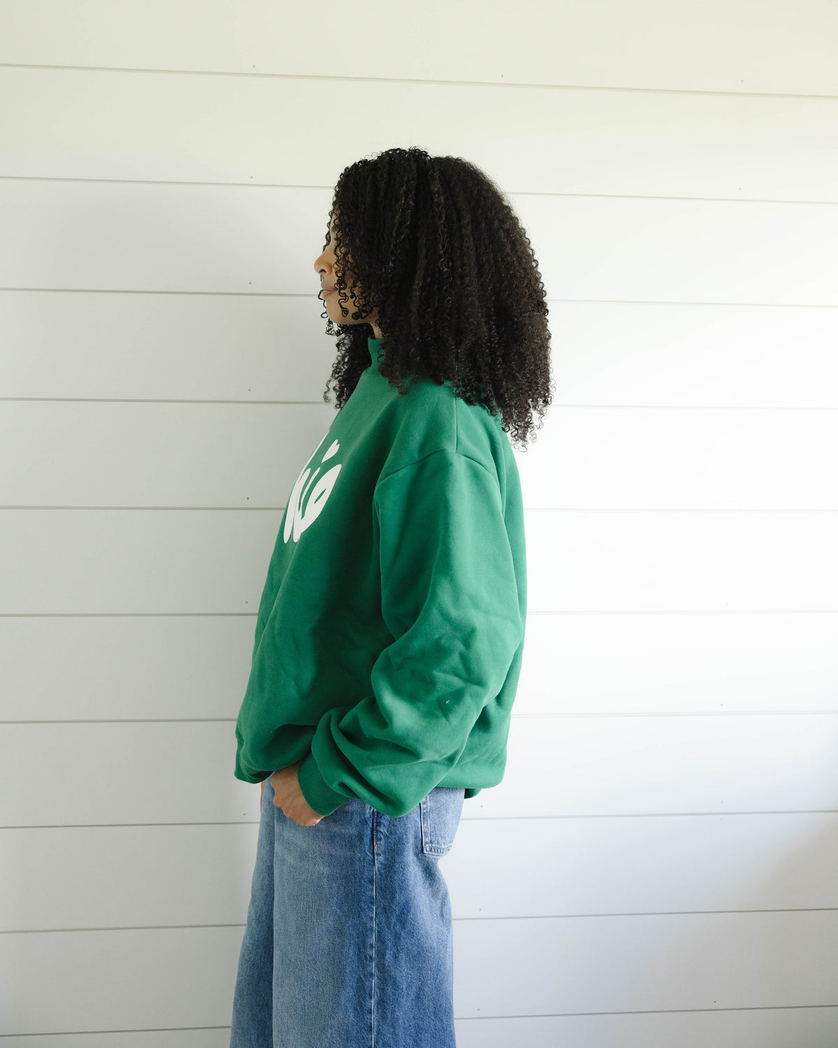 Signature Mockneck - Green & White-3