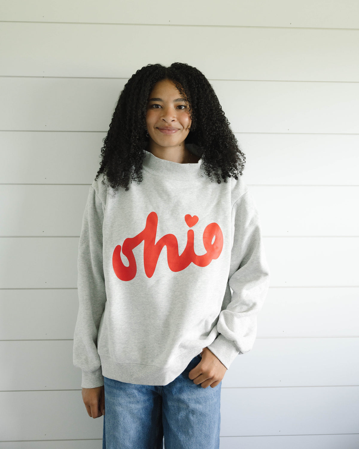 Signature Mockneck - Heather Grey & Red