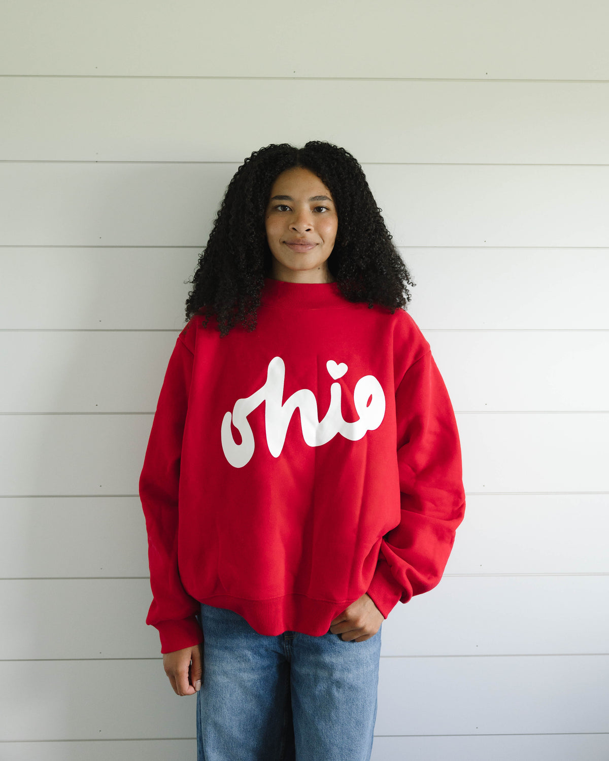 Signature Mockneck - Cherry & White