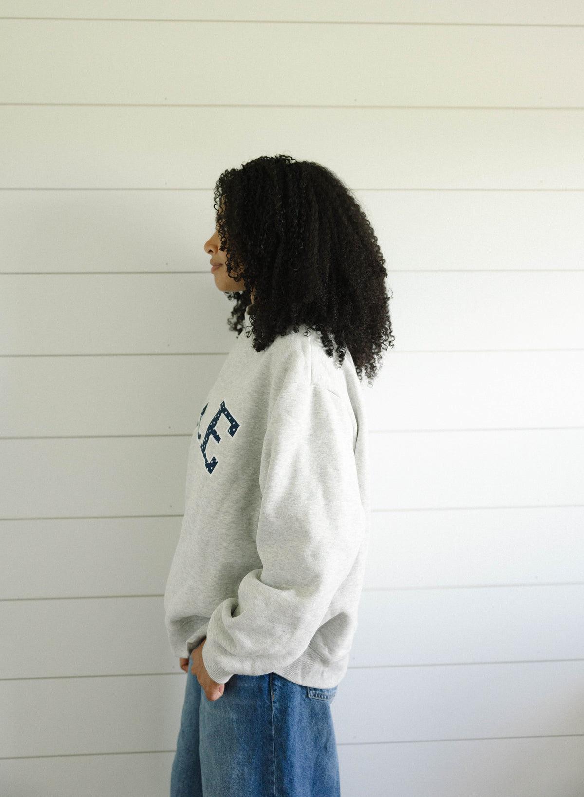 Polka Dot Mockneck - Heather Grey & Navy-4
