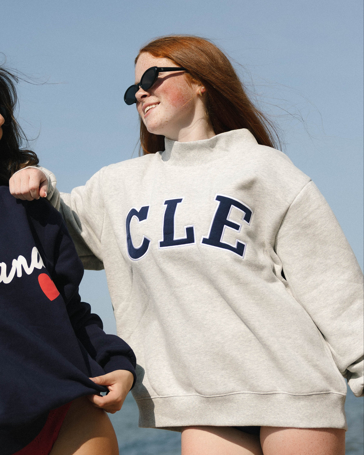 Core Mockneck - Heather Grey & Navy