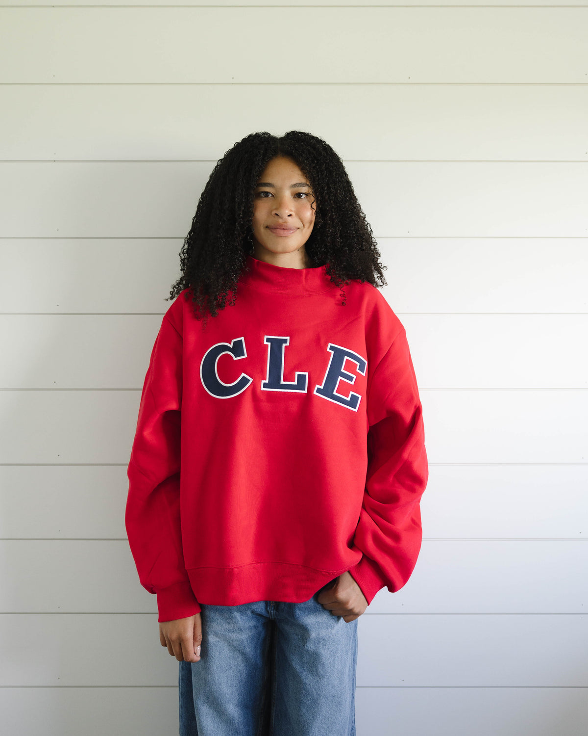 Core Mockneck - Red & Navy