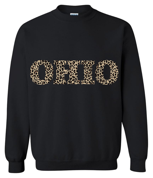 Leopard Print Varsity Crewneck
