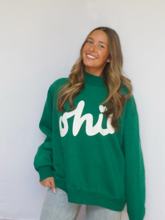 Signature Mockneck - Green & White
