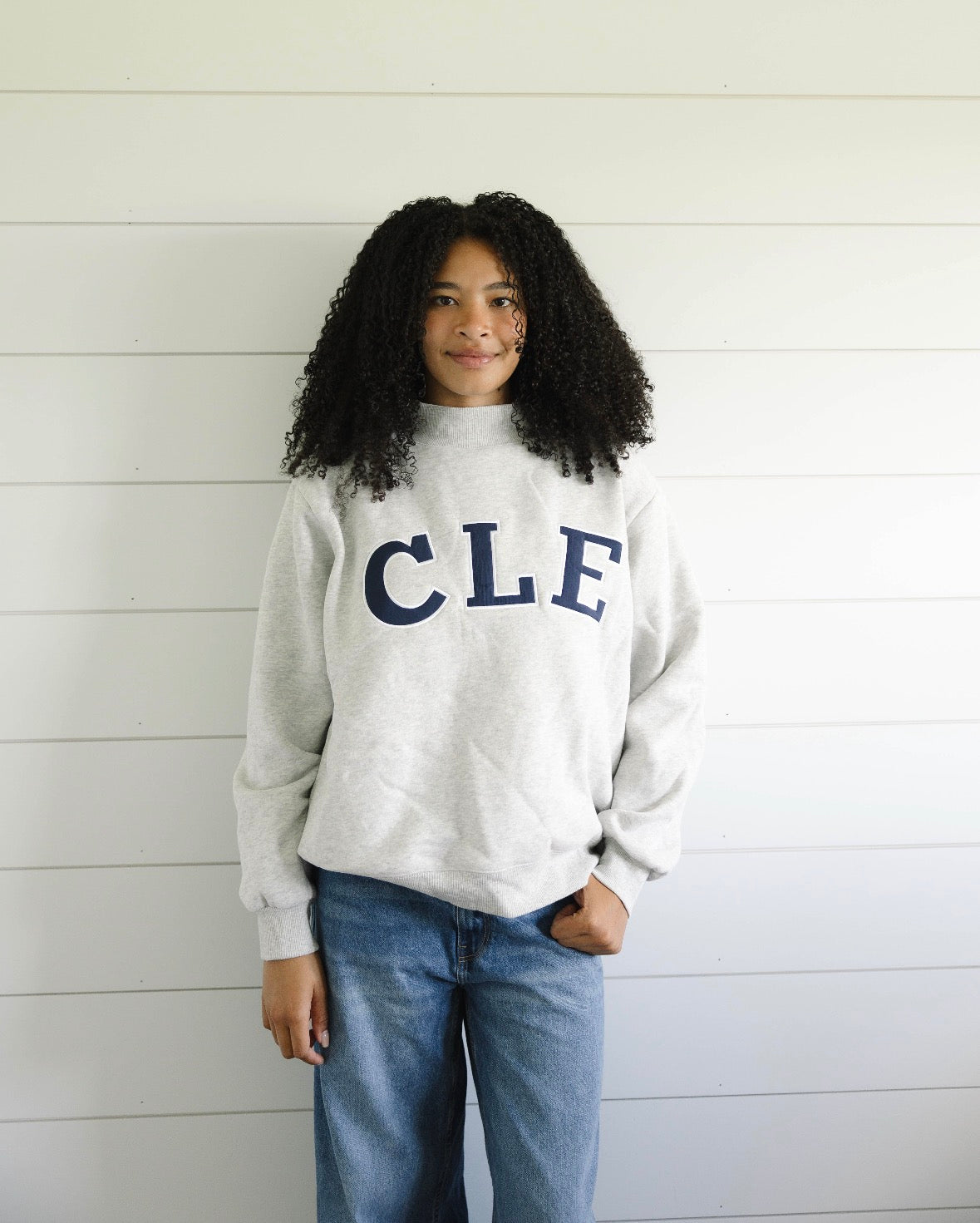 Core Mockneck - Heather Grey & Navy