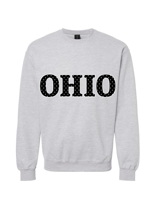 Polka Dot Varisty Crewneck - Black