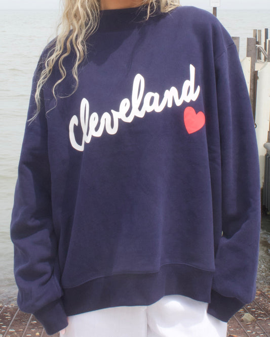 Signature Mockneck - Navy and White