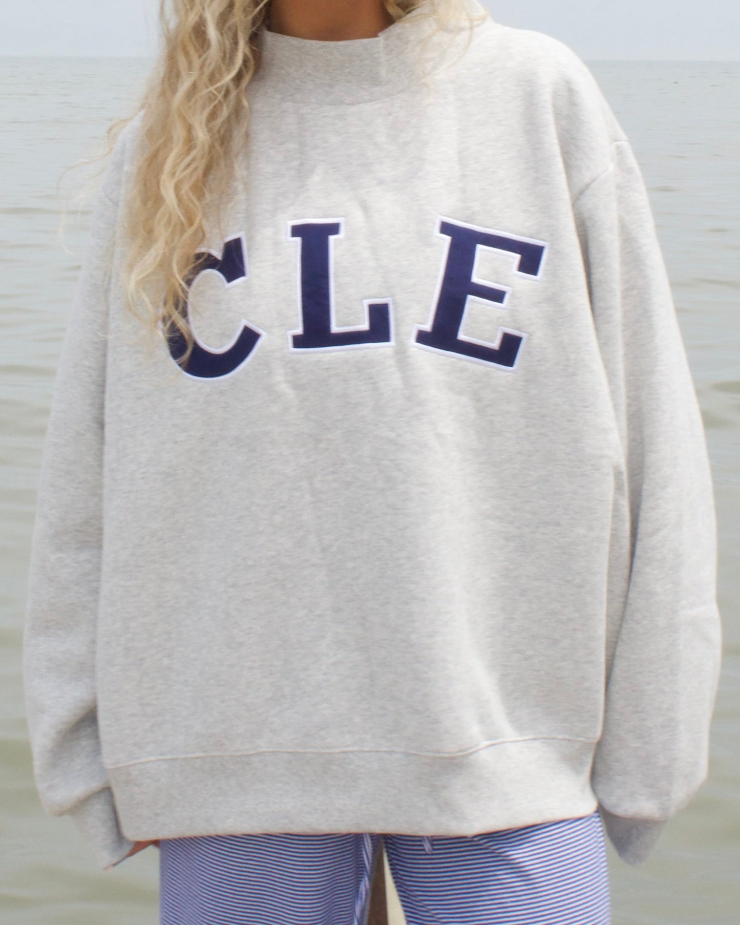 Core Mockneck - Heather Grey & Navy