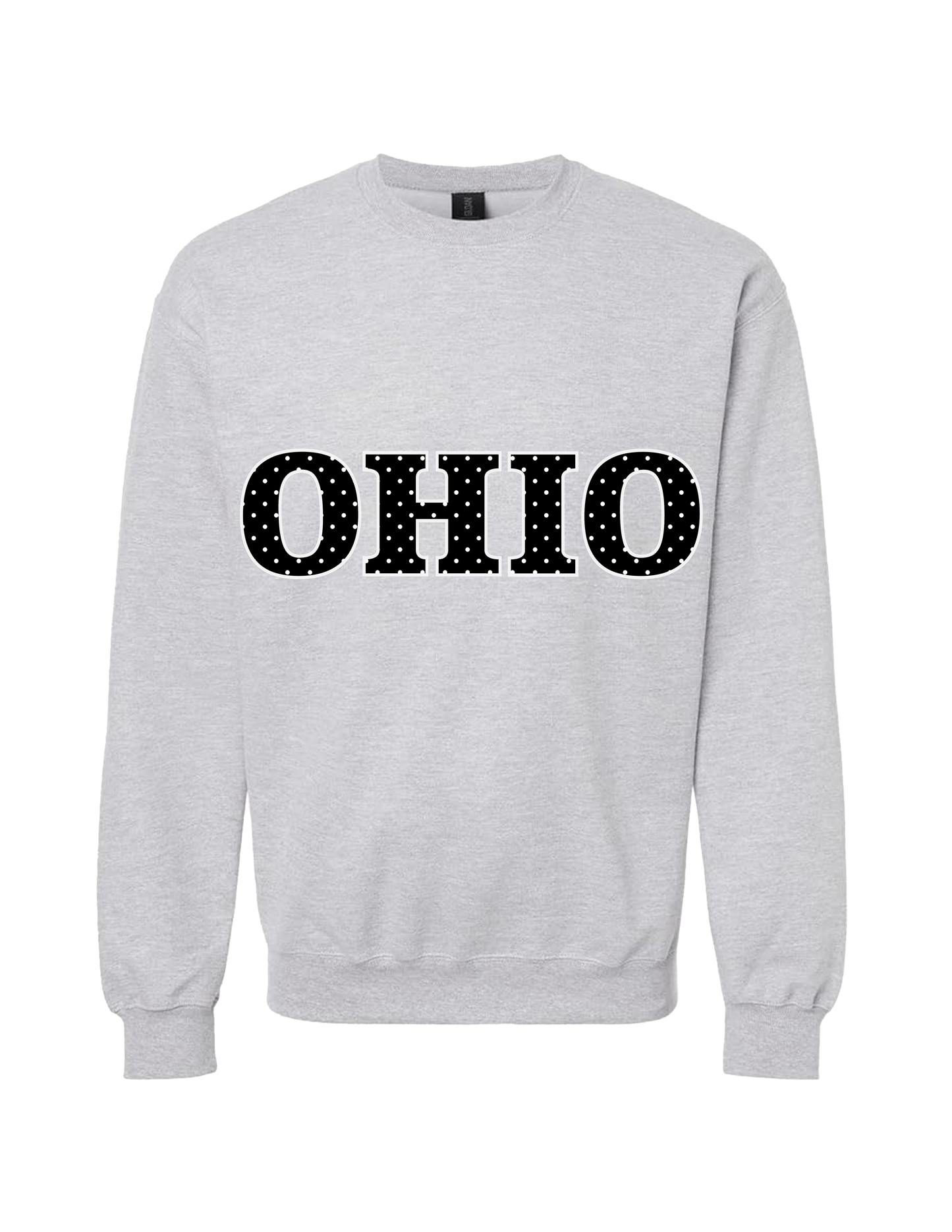Polka Dot Varisty Crewneck - Grey & Black